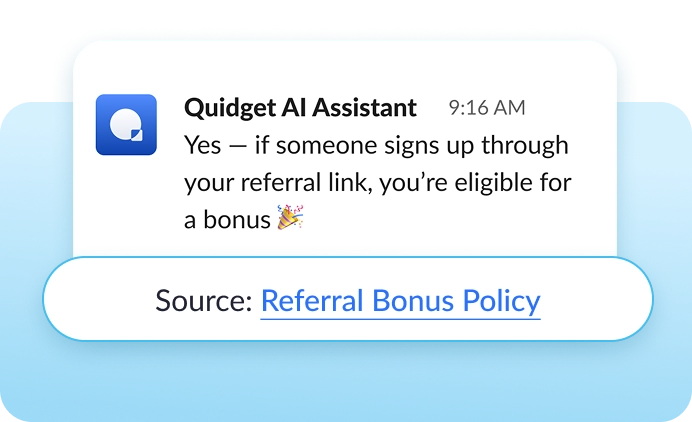 If it doesn’t know, it won’t fake it. Quidget flags the message and forwards it to the right person or department by email.